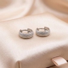Silver Glitter Huggie Hoop Earrings Pearl Earrings price