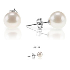 Elegant 925 Sterling Silver Round Pearl Earrings Cubic Zirconia Women Jewelry US Pearl Earrings price