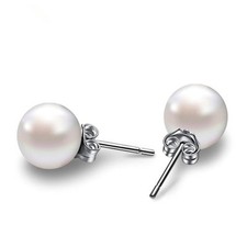 Pearl Stud Earrings 925 Sterling Silver Cubic Zirconia Women Jewelry Gift US Pearl Earrings price