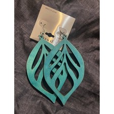 Turquoise Leaf Wood Earrings Pearl Earrings price