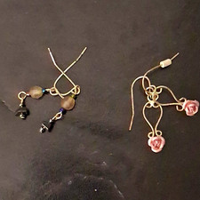 Silver Tone Beaded Dangle/Drop Hook Earrings Lot of 2 Pairs for Lobe Pearl Earrings price