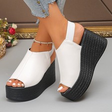 Women Platform Wedge Sandals Summer Comfortable Slingback Open Toe Casual Shoes Wedge Heels price
