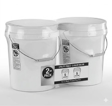 2 pack United Solutions 5 Gallon Round Utility Bucket, Comfort Handle, Handle price