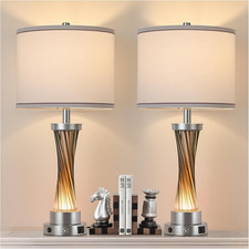 3-Way Dimmable Table Lamp Set of 2,Touch Control Lamp with Night Light,Modern Cr Baby Room Table Lamp price