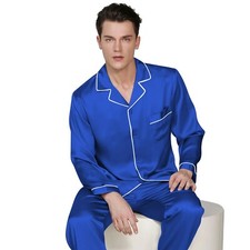 Mens Silk Satin Pajama Set - Top and Bottom  ** Great Gift  Idea  ** Men's Pajamas price