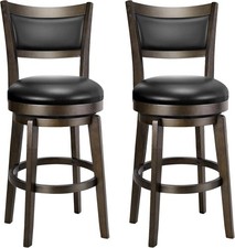 Swivel Bar Stools Set of 2 24 Inch Counter Height Barstools Black Faux Leather Bar Stool price