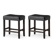 Carte: A La Carte Home Harper Counter Stool in Rustic Black Wood Finish Set of 2 Bar Stool price