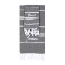 Personalized 2 Pieces Pestemal Turkish Towel Set - 1 Beach Towel, 1 Hand Towel Pestemal price