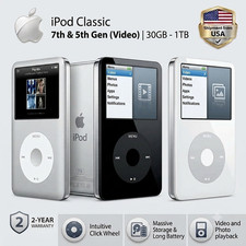New Sealed iPod Classic 5th 6th 7th 30GB 60GB 80GB 128GB 256GB 512GB 1TB Modded! MP3 Player & iPod price