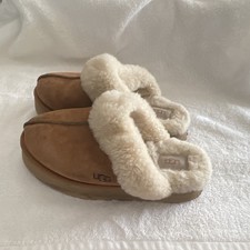 UGG Scuffette II Women’s Suede Shearling-Lined Slip-On Slippers Brown 7 Slippers price