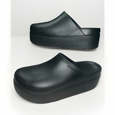 Crocs Dylan Women’s Black Platform Clog Slip-On Closed Toe Size 10 Slippers price