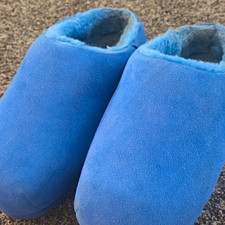 UGG Tasman Women’s Blue Suede Faux Fur Lined Slip-On Slippers US 9 Slippers price