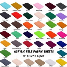 FabricLA Acrylic Felt Fabric Sheets | DIY Arts & Crafts 9 X 12 Inch | 4 Pieces Felt price