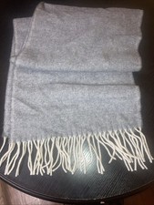 Men Barbarossa Grey Wool Blend Chevron Tweed Fringe Scarf Made In Italy Men's Scarf price