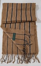 Vintage Club Fellow Elder-Beerman Men's Camel Striped Fringe Winter Scarf 48" Men's Scarf price