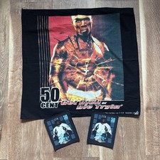 Vintage 50 Cent "Get Rich or Die Tryin" Bandana + 2 Matching Patches Bundle Men's Scarf price