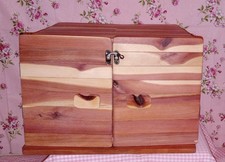 Cedar Keepsake Box/ Cedar Jewelry Box/ Wooden Cedar Box/ 2 large drawers 2 shelf Jewelry Boxes price