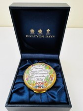 Halcyon Days Enamel Box TO THE WORLD YOU ARE ONE PERSON Round Quote Gift NIB NOS Jewelry Boxes price