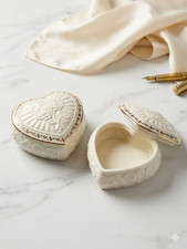 Lenox Trinket Box In A Heart Shape. Porcelain With Gold Trim. Jewelry Boxes price