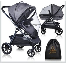 MOSQUITO NET FOR STROLLER NEW - UNIVERSAL SIZE - BLACK- EASY SETUP AND BREAKDOWN Stroller-Pram Mosquito Net price