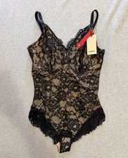 Popilush Bodysuit V Neck Tummy Control Backless Lace Thong, XL (10-12) Inner Bodysuit price