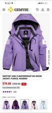 GEMYSE Girls Waterproof Ski Snow Jacket Fleece Windproof Winter  SZ 6-7 Purple Girls' Coat price