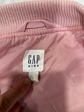 Gap Kids Girls Pink Varsity Jacket Snap Front Fleece Pockets L (10) Fall Girls' Coat price
