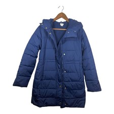 Crewcuts Girls Blue Hooded Puffer Coat Jacket Size 14 Fleece Lined Winter Girls' Coat price