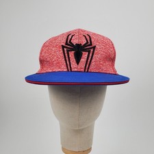 Marvel Spider-Man Kids Snapback Hat Red Heather Blue Flat Brim Adjustable Cap Kids' Hat price