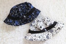 Kids Safari Bucket Hat Set of 2 UV Protection 99% Cotton 54cm Navy White New Kids' Hat price