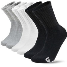 Lot 3-12 Pairs Mens Solid Sports Athletic Work Plain Crew Socks Size 9-11 10-13 Men's Socks Set price