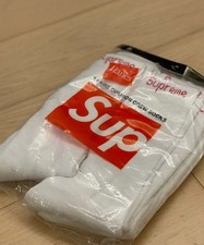 Supreme x Hanes Crew Socks White 4 Pack Size 6-12 Cotton New Sealed Men's Socks Set price