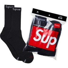Supreme x Hanes Cushioned Crew Socks 4 Pairs White/Red Men's Size 6-12 Men's Socks Set price