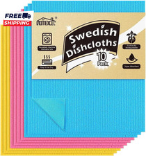 Swedish Dishcloths for Kitchen 10 Pack Sponge Dish Cloth for Counters & Washing Kitchen Textile Set price