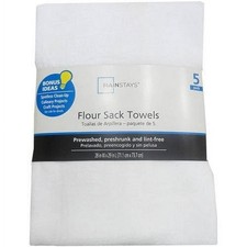 Mainstays 5-Piece Flour Sack Kitchen Towels, White Kitchen Textile Set price