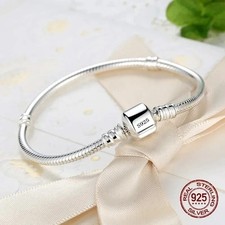 925 Sterling Silver Charm Bracelet Snake Chain Smooth Soft Women Gift Silver Bracelet price