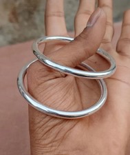 Handmade Cuff Bracelet Solid 925 Sterling Silver 2 Silver Bangle Of Him/Her Si58 Silver Bracelet price