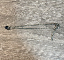 Silver Tone Metal Adjustable Chain Bracelet, Blue Heart Charm Silver Bracelet price