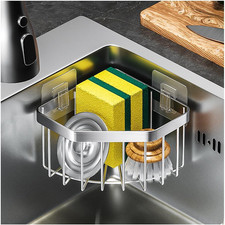 Kitchen Sink Caddy Corner Sponge Holder Organizer, Stainless Steel Adhesive with Corner Shelf & Sponge Holder price
