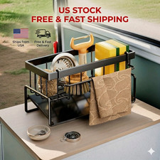 Sponge Holder Kitchen Sink Caddy Organizer with Self-draining Tray Towel Rack Corner Shelf & Sponge Holder price