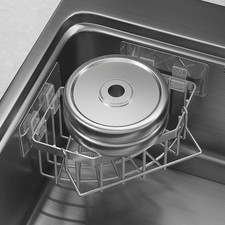 Corner Sink Organizer Silver Stainless Steel Sponge Holder Towel Bar Kitchen Corner Shelf & Sponge Holder price