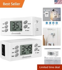 Listed 125V Digital Light Timer with Large Display - 2 Pack, 15A/1000W Home Appliances Display / Outlet price