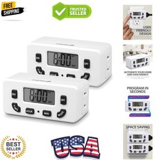 Safe & Reliable 24-Hour Digital Timer Outlet 2-Pack with Backup Battery Home Appliances Display / Outlet price
