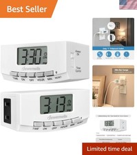 Convenient 24-Hour Indoor Timer Outlet with Large Display - 2 Pack for Home Home Appliances Display / Outlet price