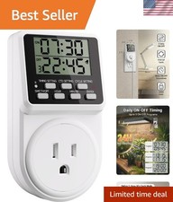 24-Hour Programmable Digital Intermittent Timer Plug for Smart Energy Management Home Appliances Display / Outlet price