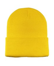 Unisex Plain Warm Knit Beanie Hat Cuff Skull Ski Cap Gold Color Yellow Unisex Beanie price