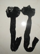 BLACK NET - NEW -  ONE SIZE REGULAR - LACE BAND  KNEE HIGH / GARTER  STOCKINGS Knee-High Socks / Garter Stockings price