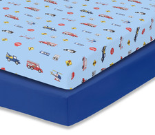 Everyday Kids 2 Pack Fitted Boys Crib Sheet - Rescue/Blue Baby Bed Sheet price
