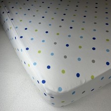 BreathableBaby Moisture Wicking Blue Mist Mini Polka Dot Toddler Bed Crib Sheet Baby Bed Sheet price