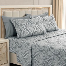 Luxury Deep Pocket 6 Piece Bed Sheet Set 1800 Series Hotel Comfort Paisley Sheet Baby Bed Sheet price